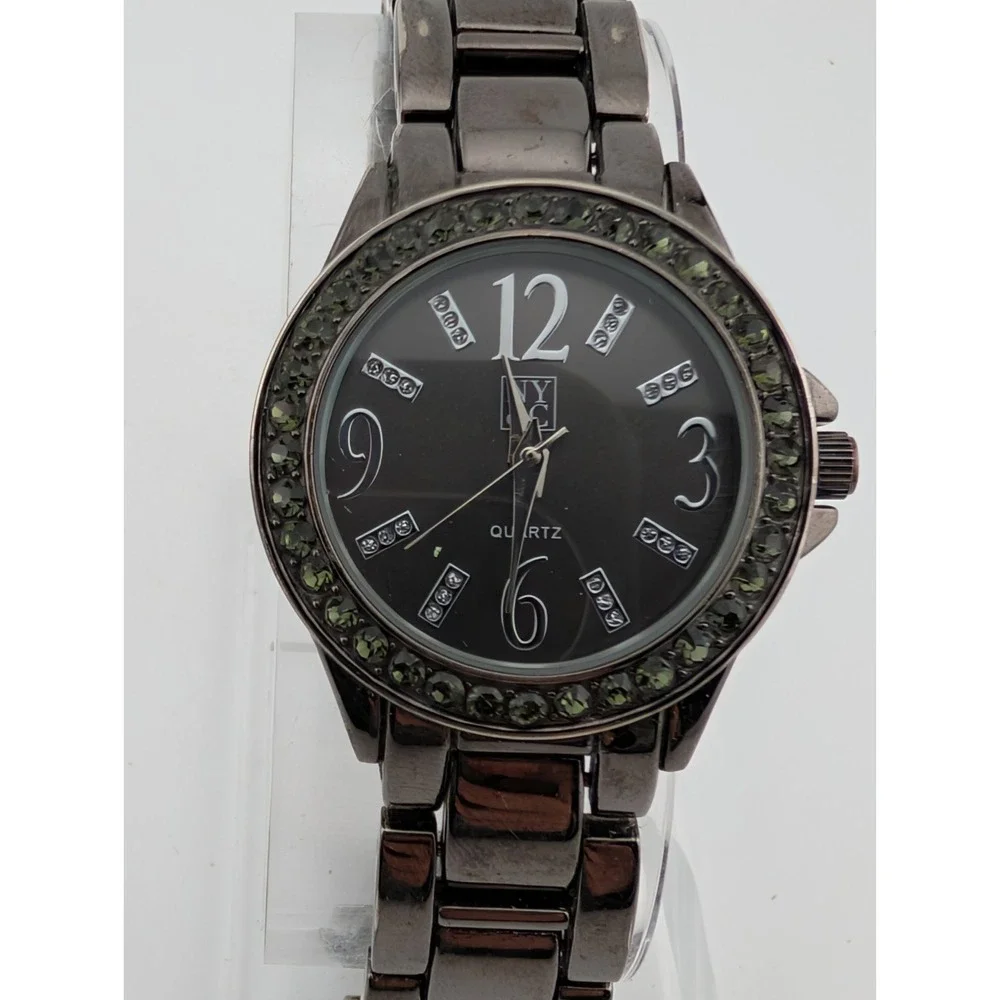 NY&C Watch Women 32mm Case Gunmetal Tone 7.25